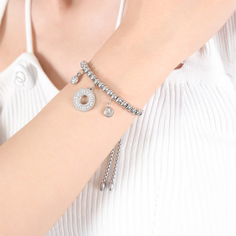 Hip-hop Exaggerated Devil's Eye Star Heart Shape Titanium Steel Plating Inlay Zircon 18k Gold Plated Bracelets