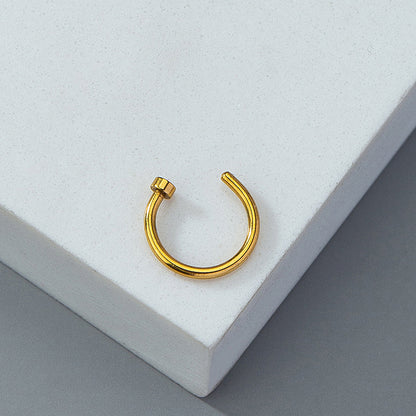 Rock Punk Solid Color Alloy Plating Lip Stud Nose Ring