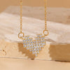 Elegant Sweet Heart Shape Copper 14k Gold Plated Zircon Pendant Necklace In Bulk