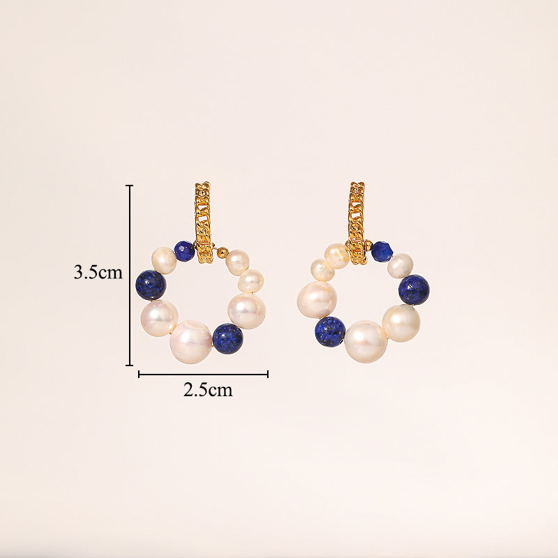 1 Pair Elegant Glam Classical Geometric Inlay Copper Artificial Gemstones 18k Gold Plated Drop Earrings