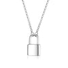 Elegant Lock Sterling Silver Plating White Gold Plated Pendant Necklace