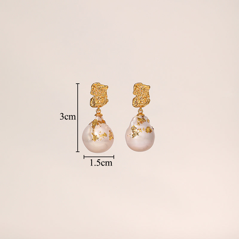 1 Pair Glam Classical Geometric Inlay Copper Artificial Pearls 18k Gold Plated Drop Earrings