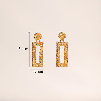 1 Pair Classical Exaggerated Geometric Inlay Copper Artificial Pearls 18k Gold Plated Drop Earrings