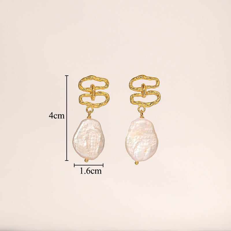 1 Pair Glam Classical Geometric Plating Inlay Copper Artificial Pearls Rhinestones 18k Gold Plated Drop Earrings