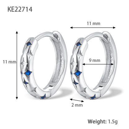 1 Pair Luxurious Simple Style Round Plating Inlay Sterling Silver Zircon 18k Gold Plated White Gold Plated Hoop Earrings