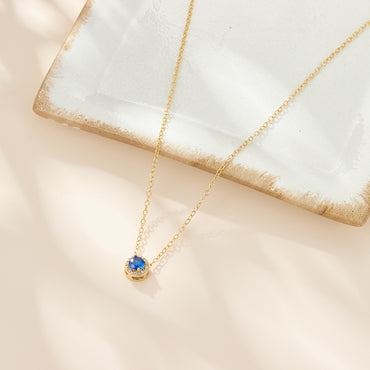 Elegant Shiny Round Sterling Silver Plating Inlay Zircon 18k Gold Plated White Gold Plated Necklace