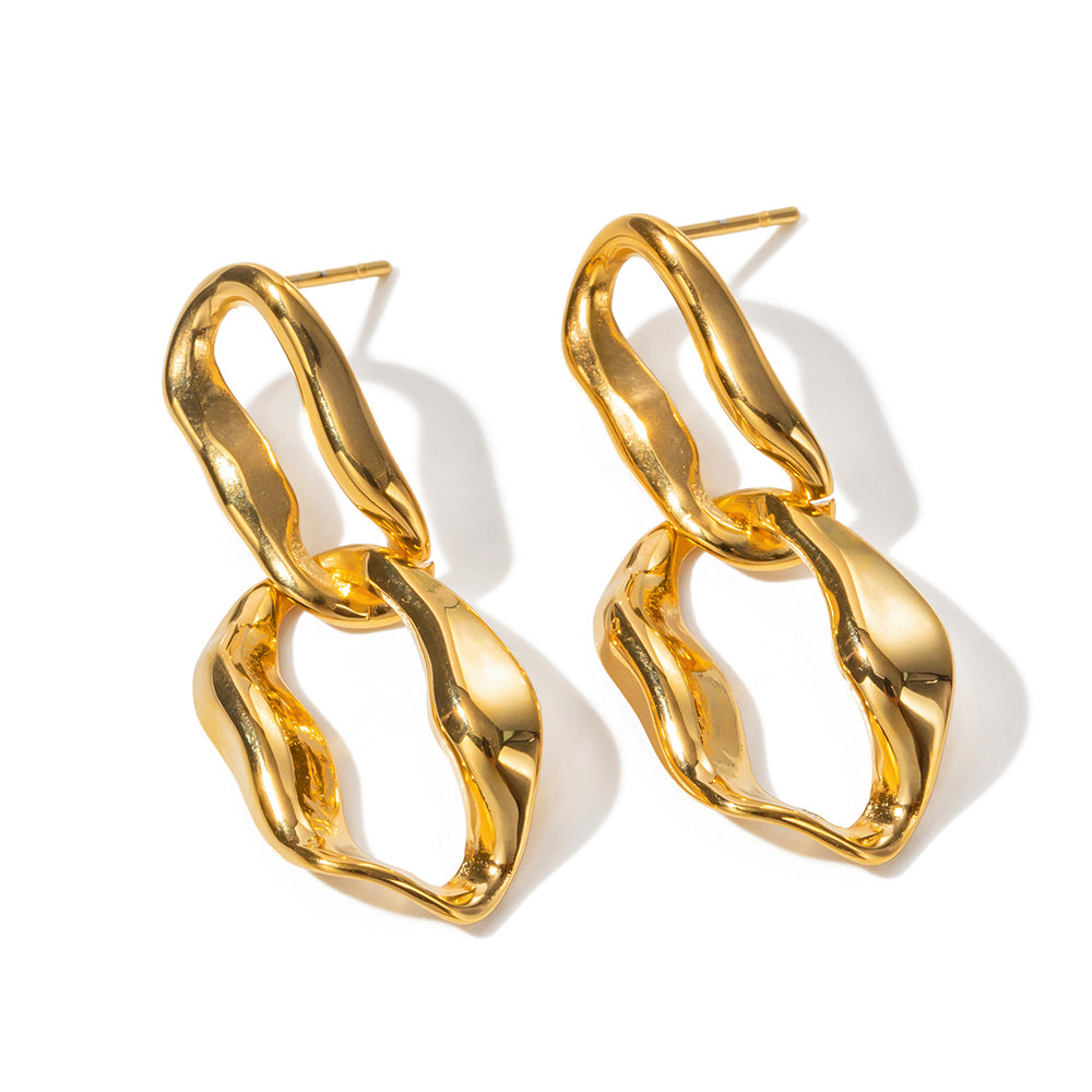 1 Pair Ig Style Irregular Plating Stainless Steel 18k Gold Plated Drop Earrings