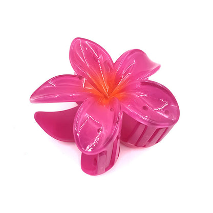 Sweet Flower Transparent Plastic Resin Hair Claws