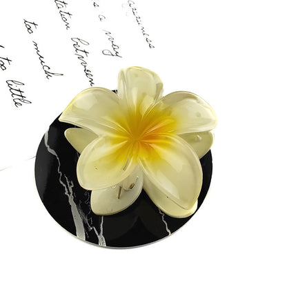 Sweet Flower Transparent Plastic Resin Hair Claws