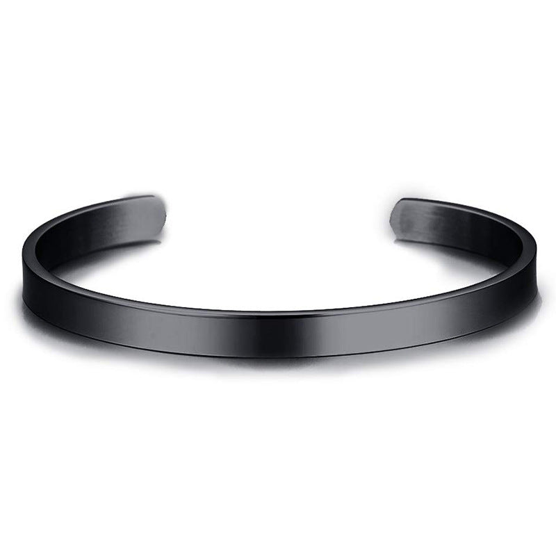 Basic Classic Style C Shape Stainless Steel Cuff Bracelets