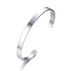 Basic Classic Style C Shape Stainless Steel Cuff Bracelets