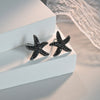 1 Pair Elegant Lady Starfish Inlay Copper Zircon Ear Studs