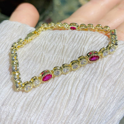 Original Design Multicolor Copper Plating Inlay Zircon Bracelets