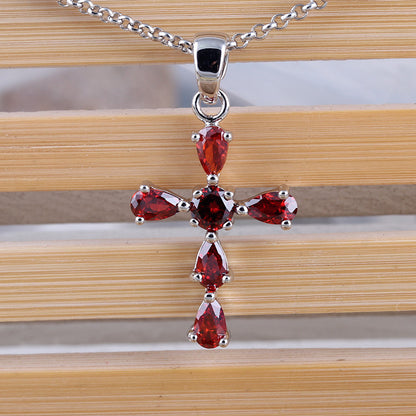 Casual Simple Style Cross Alloy Polishing Plating Inlay Zircon Unisex Pendant Necklace