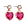 1 Pair Cute Heart Shape Plating Inlay Sterling Silver Copper Zircon Drop Earrings Ear Studs