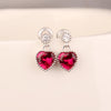 1 Pair Cute Heart Shape Plating Inlay Sterling Silver Copper Zircon Drop Earrings Ear Studs