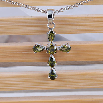 Casual Simple Style Cross Alloy Polishing Plating Inlay Zircon Unisex Pendant Necklace