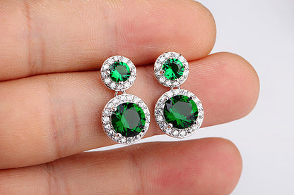 1 Pair Simple Style Shiny Round Plating Inlay Copper Alloy Zircon Drop Earrings