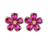 1 Pair Casual Sweet Flower Polishing Plating Inlay Copper Zircon Ear Studs