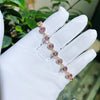 Sweet Shiny Heart Shape Copper Plating Inlay Artificial Gemstones Zircon Bracelets