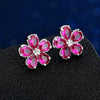 1 Pair Casual Sweet Flower Polishing Plating Inlay Copper Zircon Ear Studs