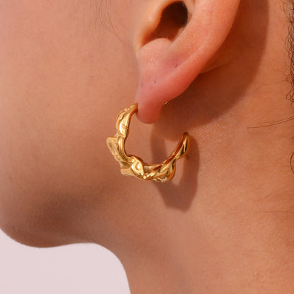 1 Pair Vintage Style Classic Style Solid Color Plating Stainless Steel 18k Gold Plated Ear Studs