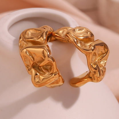 1 Pair Vintage Style Classic Style Solid Color Plating Stainless Steel 18k Gold Plated Ear Studs