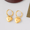 1 Pair Elegant Retro Heart Shape Plating Inlay Stainless Steel Zircon Drop Earrings