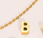 Wholesale Jewelry Simple Style Letter Stainless Steel Gold Plated Plating