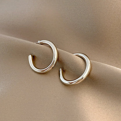 1 Pair Simple Style C Shape Plating Alloy Gold Plated Ear Studs