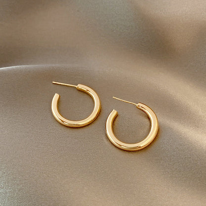 1 Pair Simple Style C Shape Plating Alloy Gold Plated Ear Studs