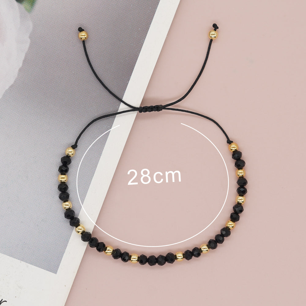 Basic Retro Shiny Solid Color Glass Wholesale Bracelets