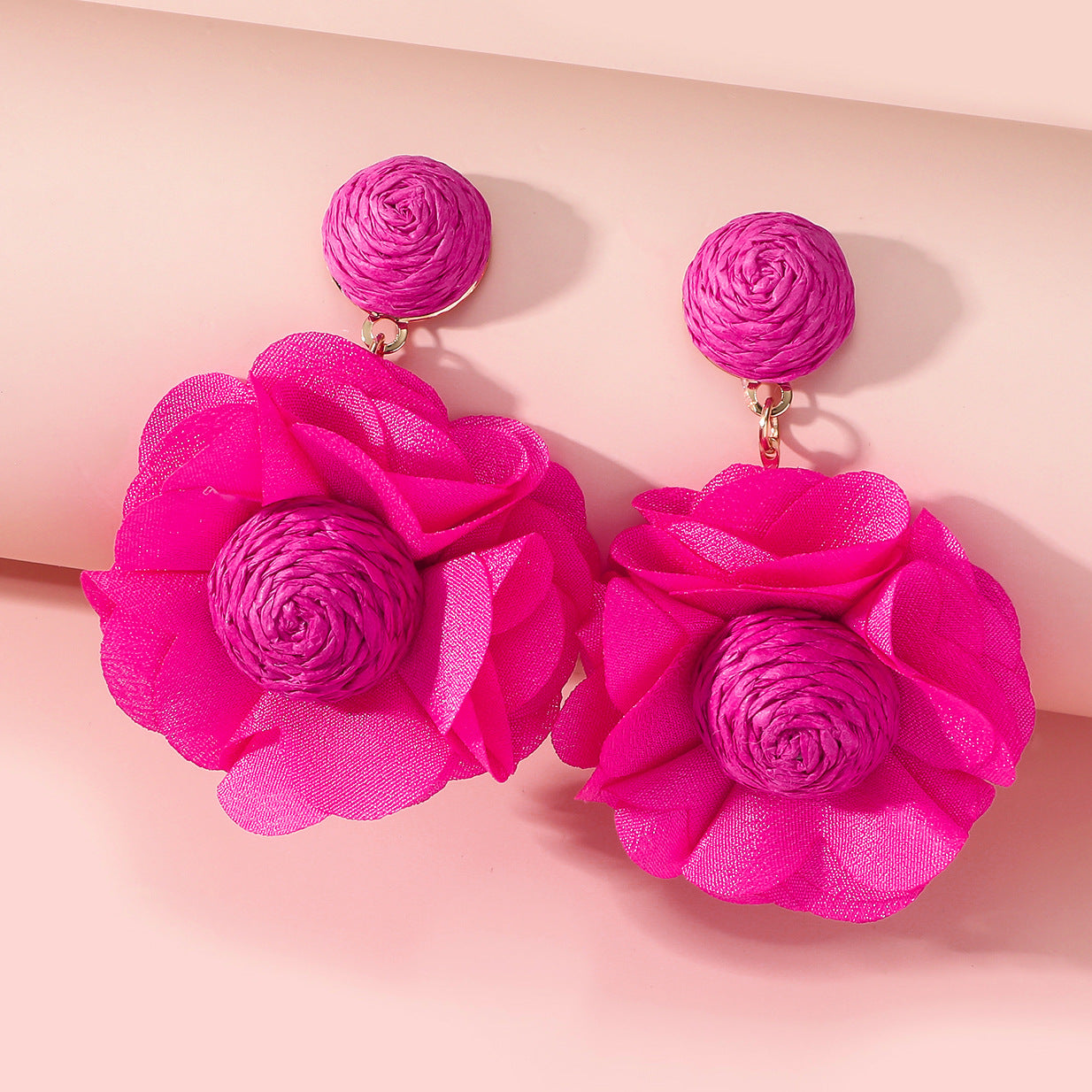 1 Pair Vacation Sweet Flower Polyester Drop Earrings