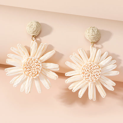 1 Pair Vacation Sweet Flower Polyester Drop Earrings