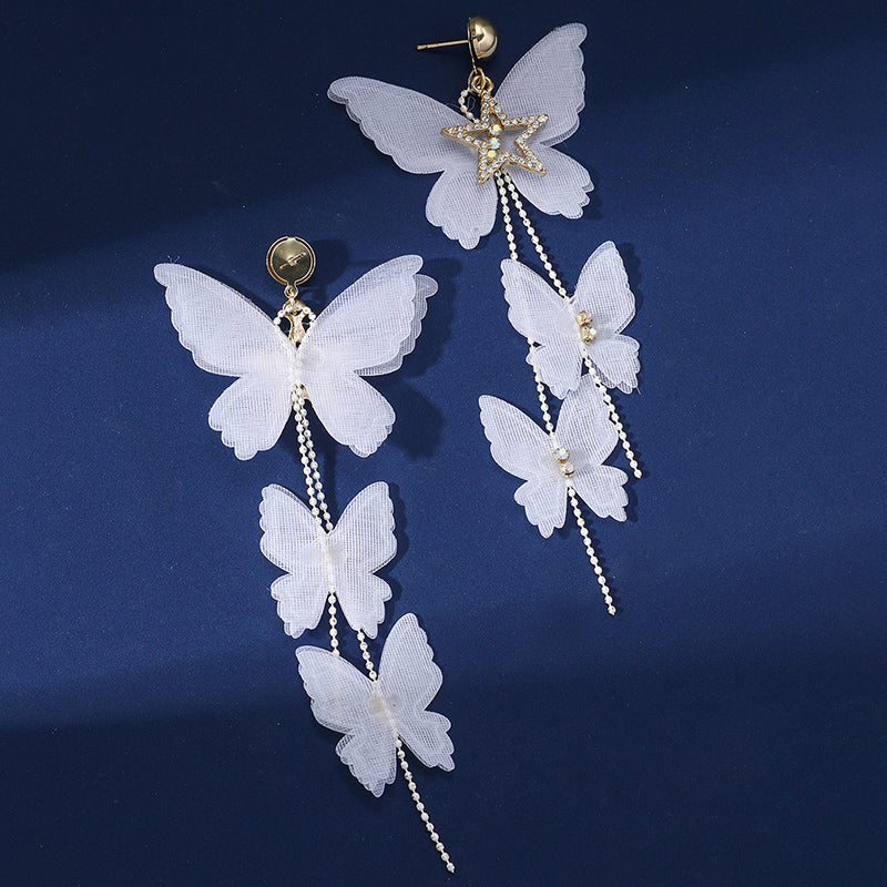 1 Pair Elegant Glam Sweet Butterfly Inlay Alloy Artificial Rhinestones Drop Earrings