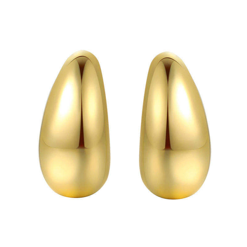 1 Pair Lady Simple Style Commute C Shape Semicircle Water Droplets Plating Alloy Gold Plated Silver Plated Ear Studs