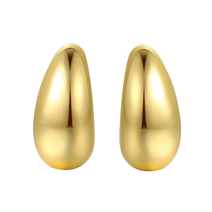 1 Pair Lady Simple Style Commute C Shape Semicircle Water Droplets Plating Alloy Gold Plated Silver Plated Ear Studs