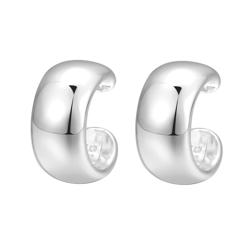 1 Pair Lady Simple Style Commute C Shape Semicircle Water Droplets Plating Alloy Gold Plated Silver Plated Ear Studs