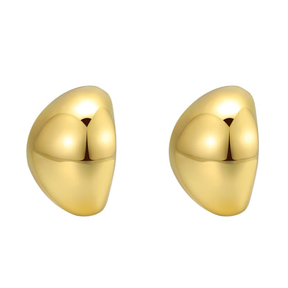 1 Pair Lady Simple Style Commute C Shape Semicircle Water Droplets Plating Alloy Gold Plated Silver Plated Ear Studs