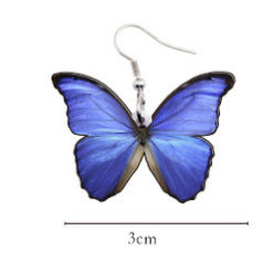 1 Pair Simple Style Commute Butterfly Patchwork Arylic Drop Earrings