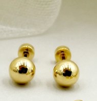 1 Pair Simple Style Round Solid Color Plating Stainless Steel Gold Plated Ear Studs