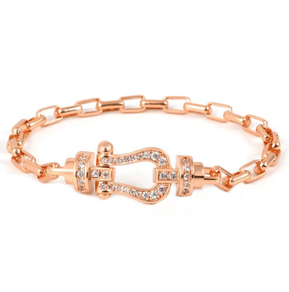 Elegant Simple Style Classic Style Geometric Copper Plating Inlay Artificial Gemstones Bracelets