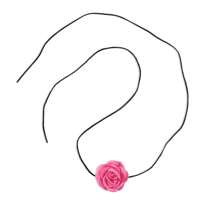 Elegant Vintage Style Sweet Rose Flocking Cloth Handmade Three-dimensional Fabric Women's Choker Choker