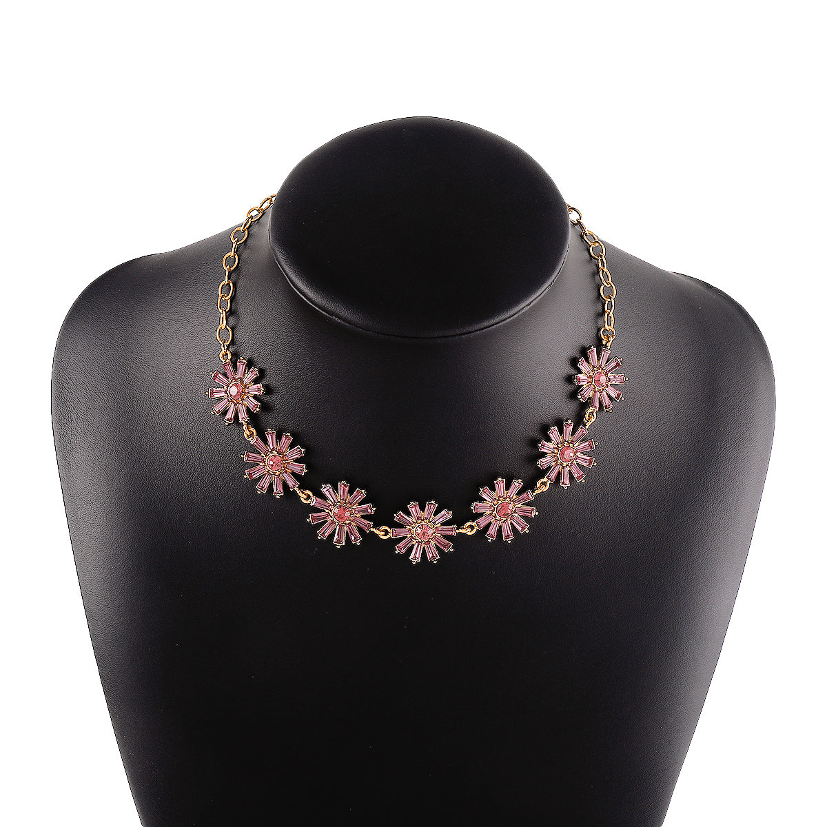 Elegant Vintage Style Sweet Flower Alloy Iron Inlay Rhinestones Women's Choker