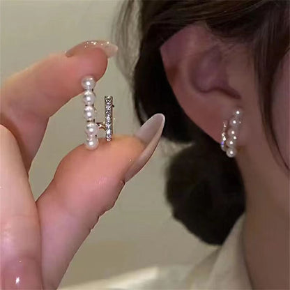 1 Pair Lady Geometric Flower Inlay Artificial Crystal Artificial Gemstones Earrings Ear Studs