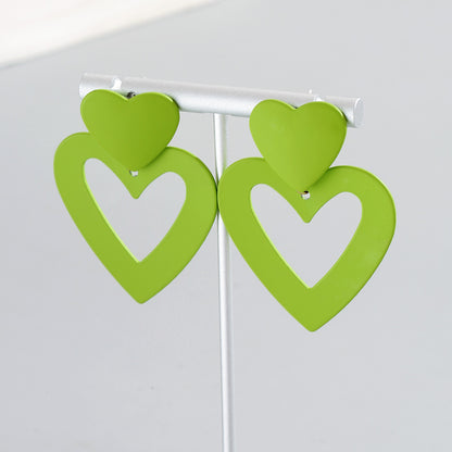 1 Pair Casual Vacation Heart Shape Iron Drop Earrings