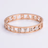 Simple Style Love Tree Heart Shape Stainless Steel Plating Hollow Out Artificial Rhinestones 18k Gold Plated Rose Gold Plated Bangle