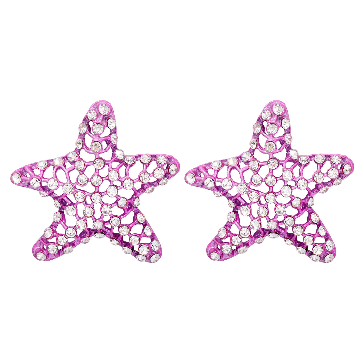 1 Pair Casual Vacation Starfish Inlay Alloy Rhinestones Ear Studs