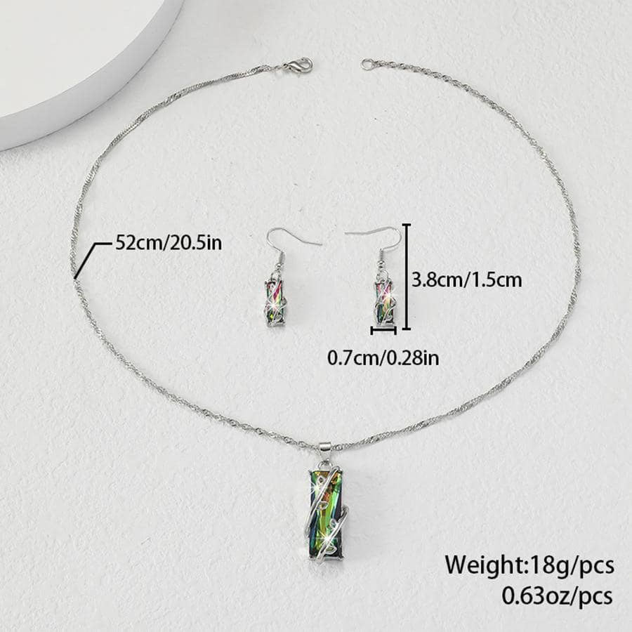 Elegant Lady Geometric Alloy Plating Inlay Zircon Silver Plated Women's Earrings Necklace