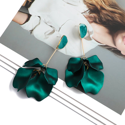 1 Pair Fashion Flower Plating Arylic Drop Earrings